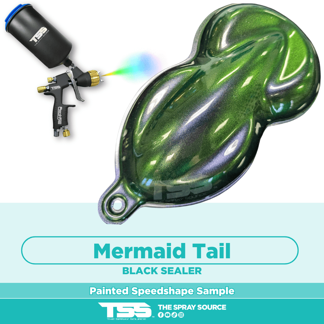 Mermaid Tail Pre-Sprayed Speedshape Paint Sample (Black Ground Coat)