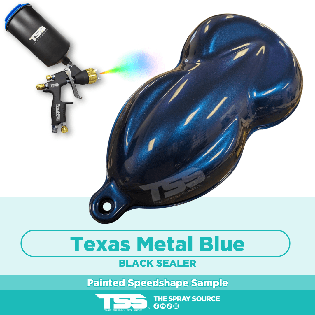 Texas Metal Blue Pre-Sprayed Speedshape Paint Sample (Black Ground Coat)