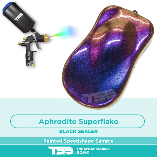 Aphrodite SuperFlake Pre-Sprayed Speedshape Paint Sample (Black Ground Coat)