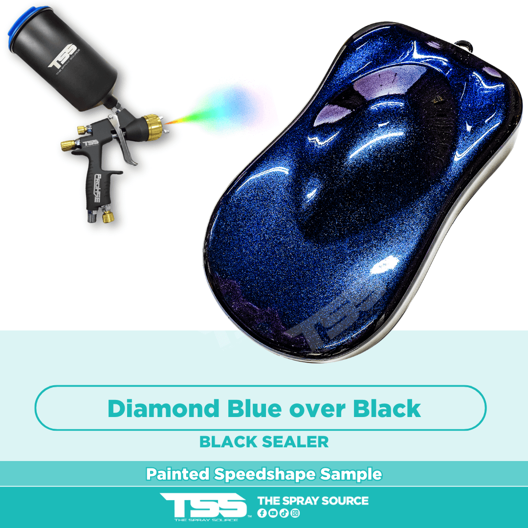 Diamond Blue Pre-Sprayed Speedshape Paint Sample (Black Ground Coat)