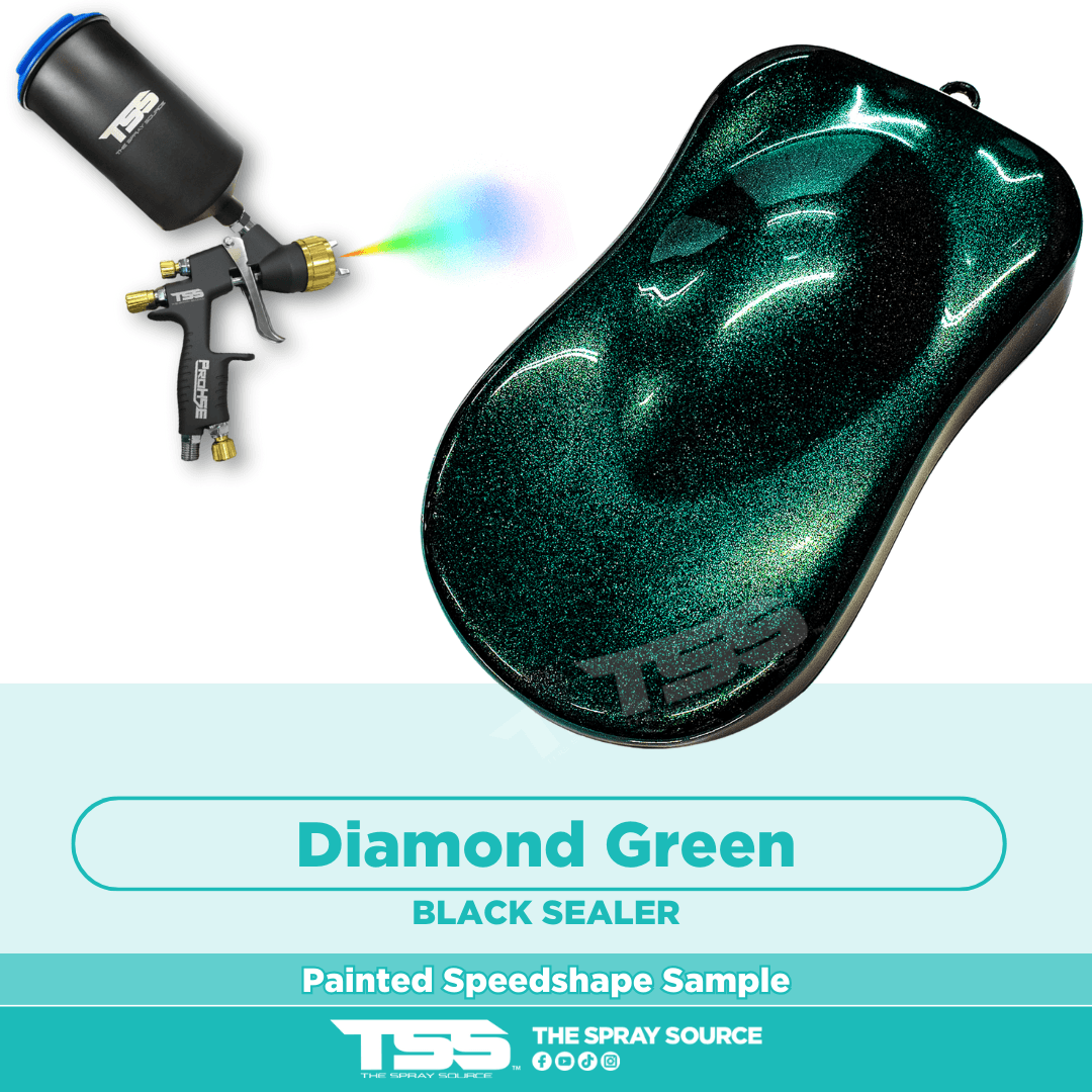 Diamond Green Pre-Sprayed Speedshape Paint Sample (Black Ground Coat)