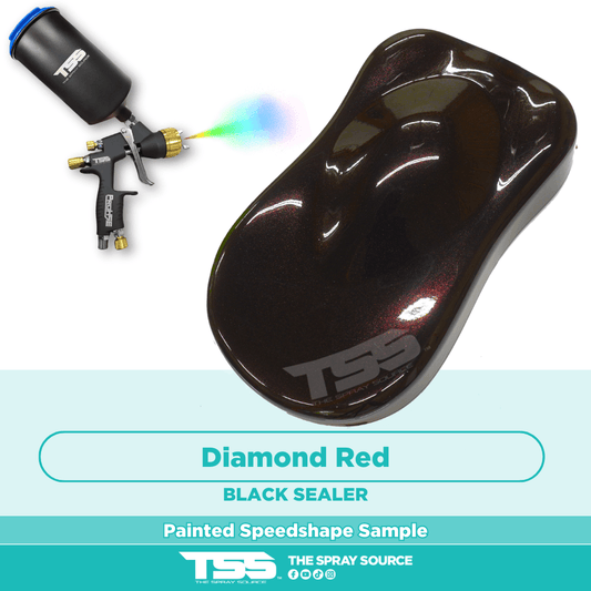 Diamond Red Pre-Sprayed Speedshape Paint Sample (Black Ground Coat)