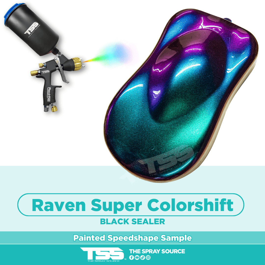 Raven Super Colorshift Pre-Sprayed Speedshape Paint Sample (Black Ground Coat)