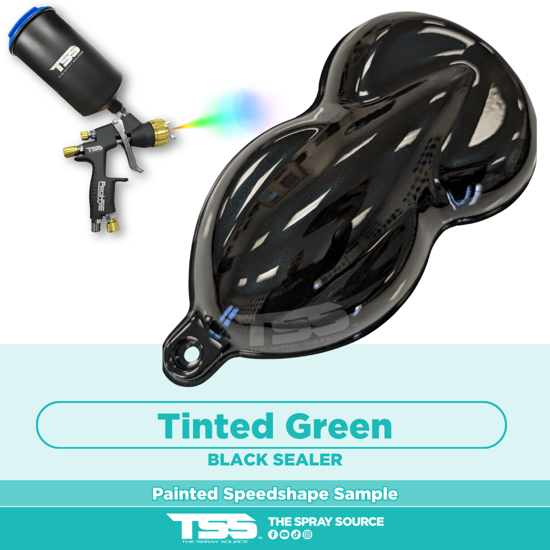 Tinted Green Pre-Sprayed Speedshape Paint Sample (Black Ground Coat)