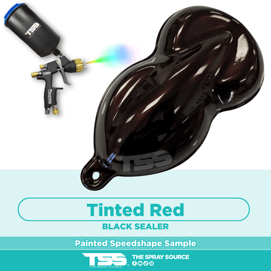 Tinted Red Pre-Sprayed Speedshape Paint Sample (Black Ground Coat)